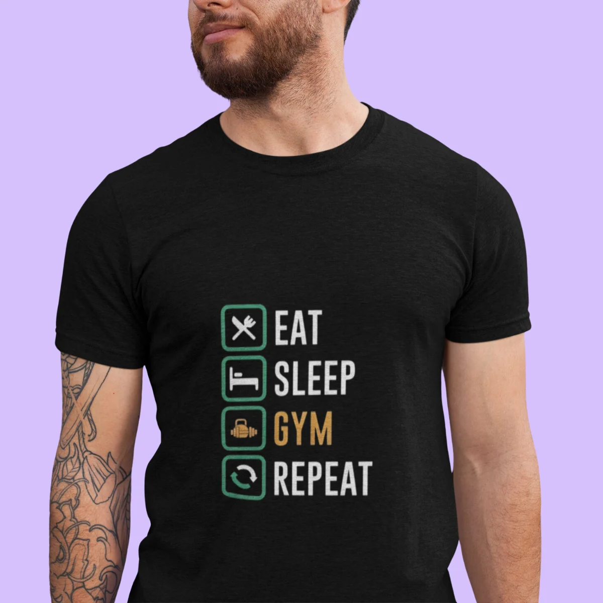"Eat Sleep Gym Repeat" T-shirt - Image 2