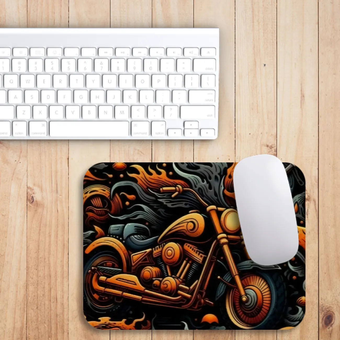 Motorcycle Flame Mouse Pad