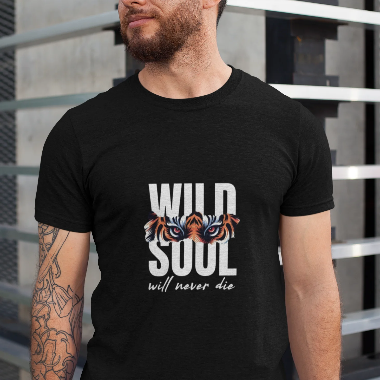 Wild Soul Tiger Eyes Graphic T-Shirt - Image 2