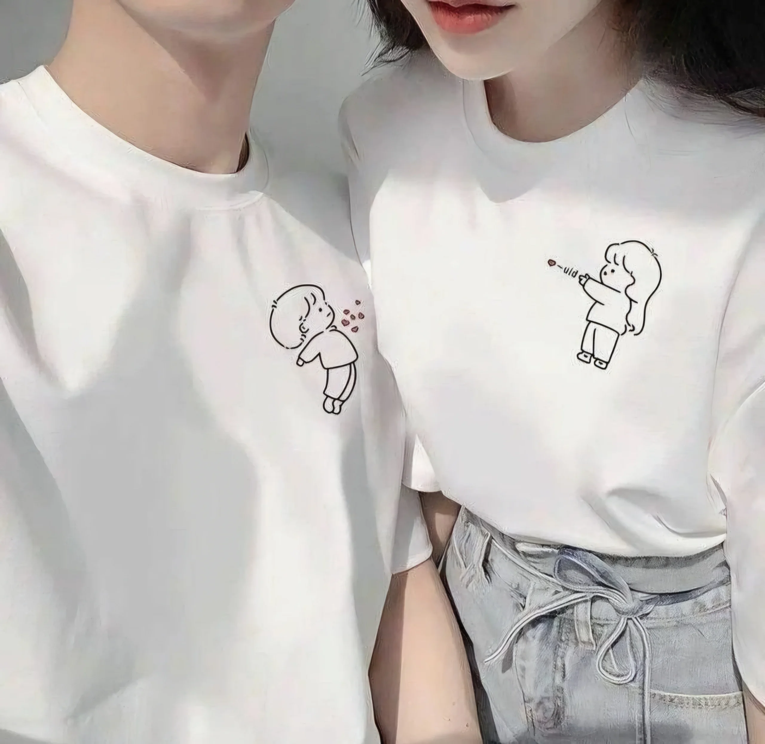 Matching Couple T-Shirts – “Blown Away by Love” Design